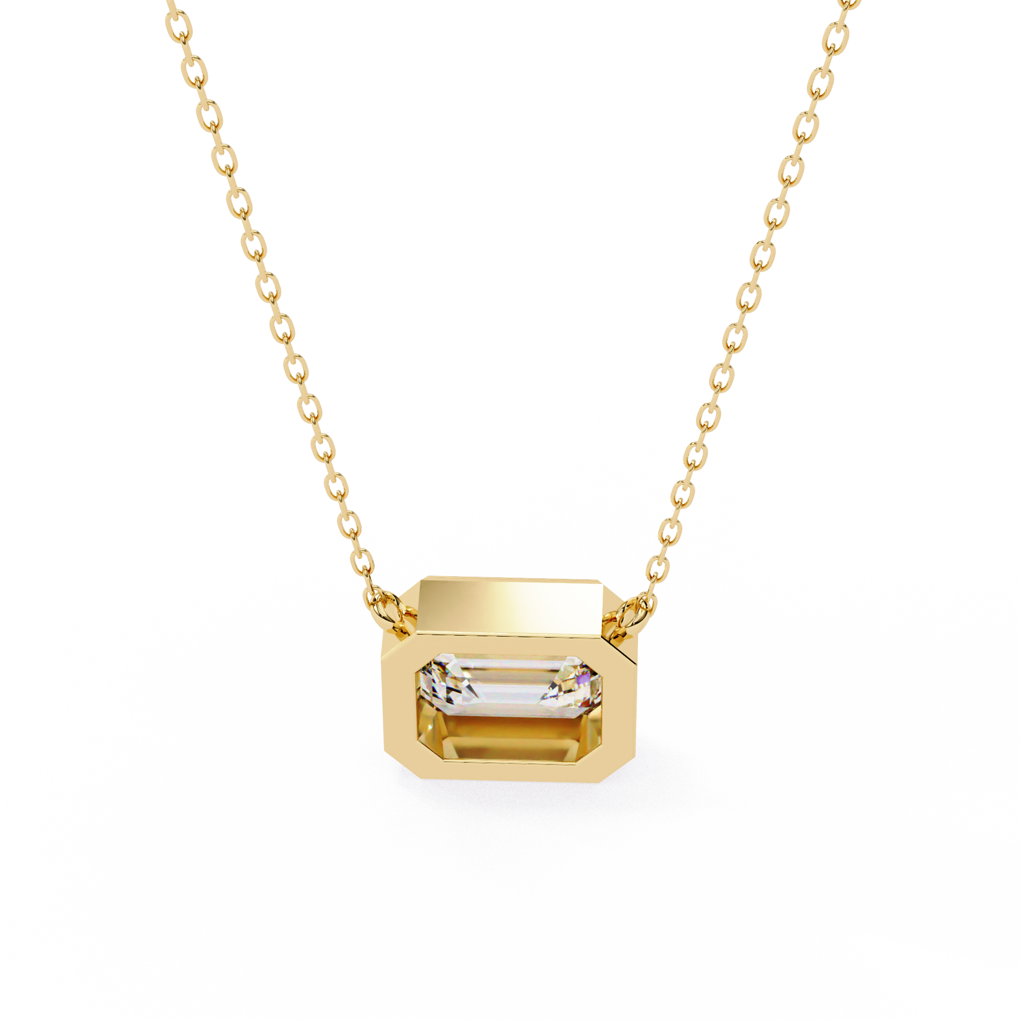 Solitairekart 0.78CT Natural Diamond Emerald Cut Pendant H Color VS1 Clarity